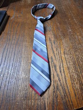 Austin Manor Grey and Burgandy Mens Neck Tie